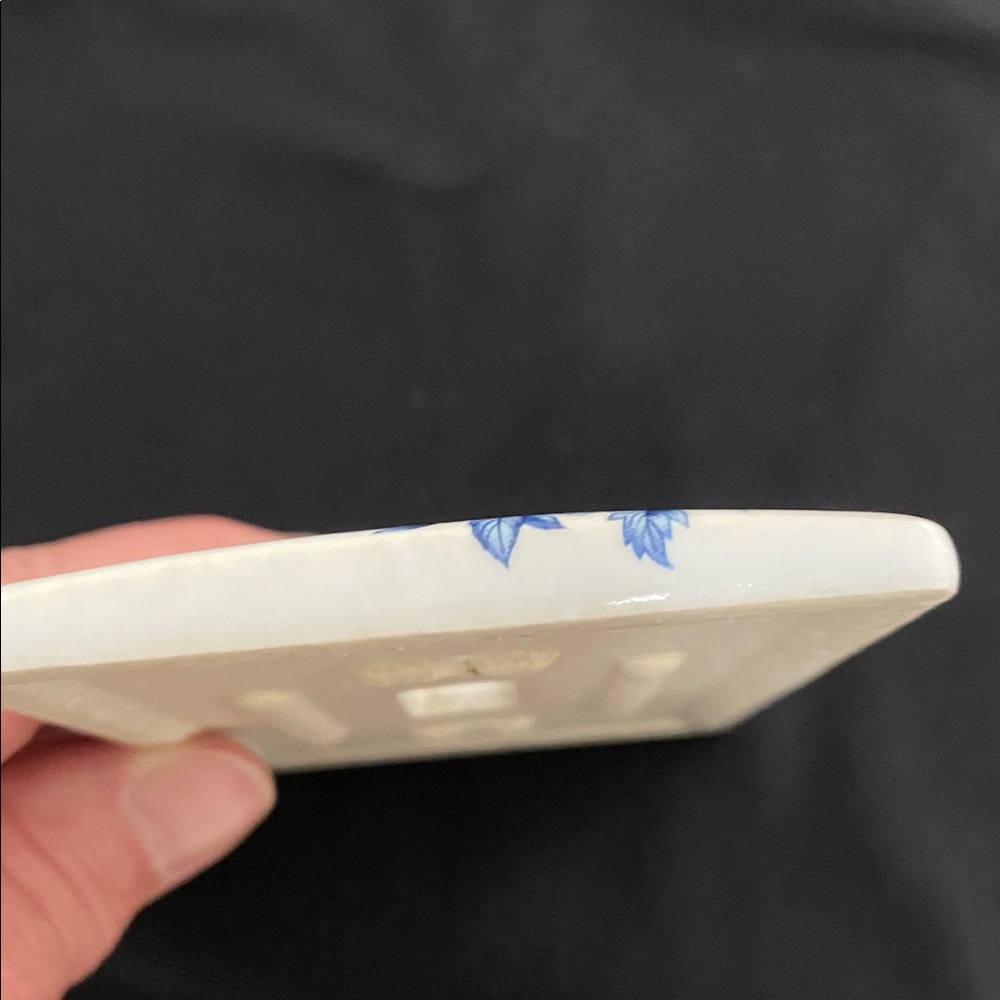 Blue and white flower ceramic switch plate cover. - Picture 7 of 7